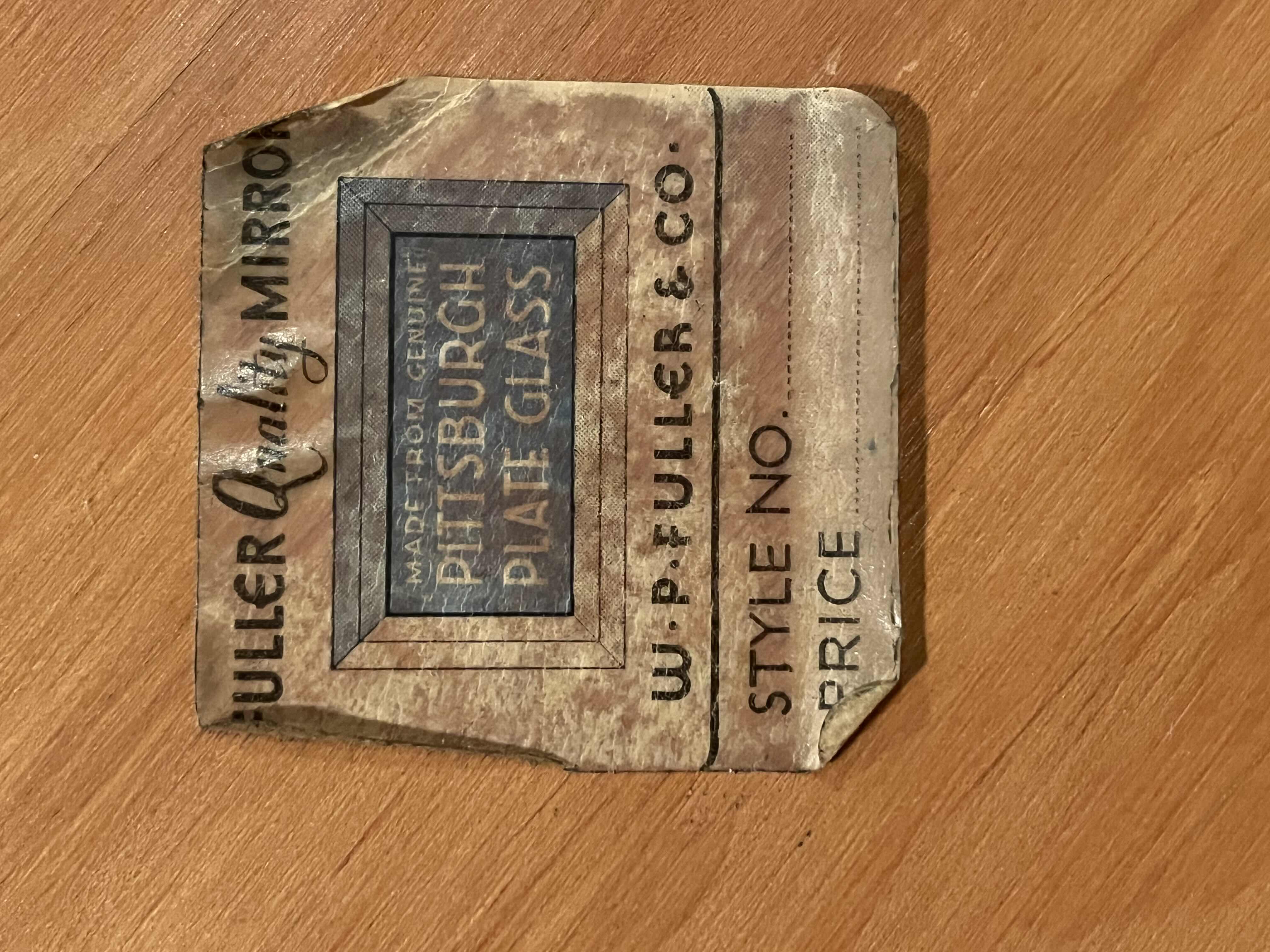 Photo 1 of W. P. FULLER & CO ROUND PITTSBURGH PLATE GLASS HANGING MIRROR 23.5”