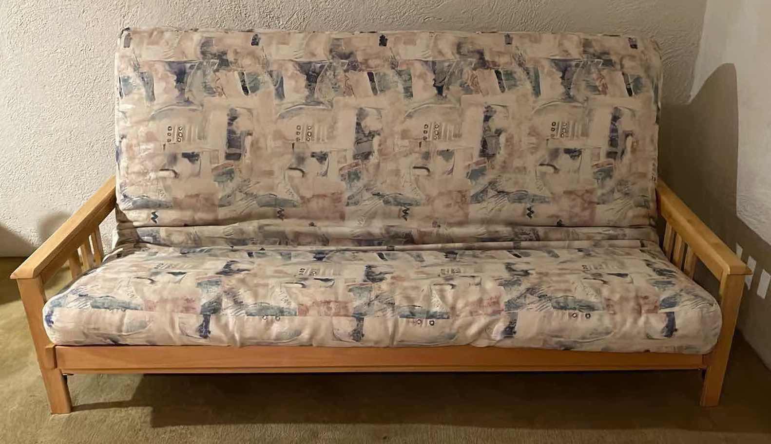 Photo 1 of WHITE OAK WOOD FINISH FRAME QUEEN SIZE FUTON 84.5” X 60” H20”-40”