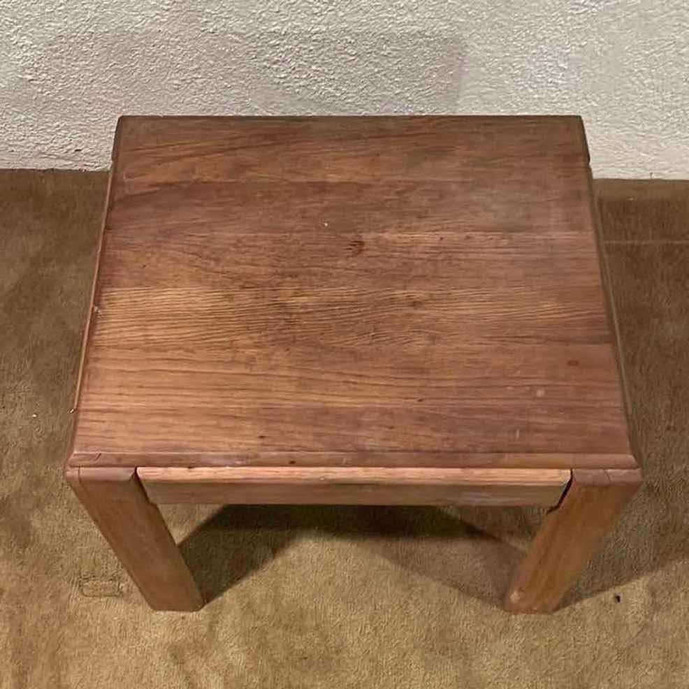 Photo 1 of ASPEN FURNITURE NATURAL SOLID WOOD SIDE TABLE 23.5” X 19.5” H20”
