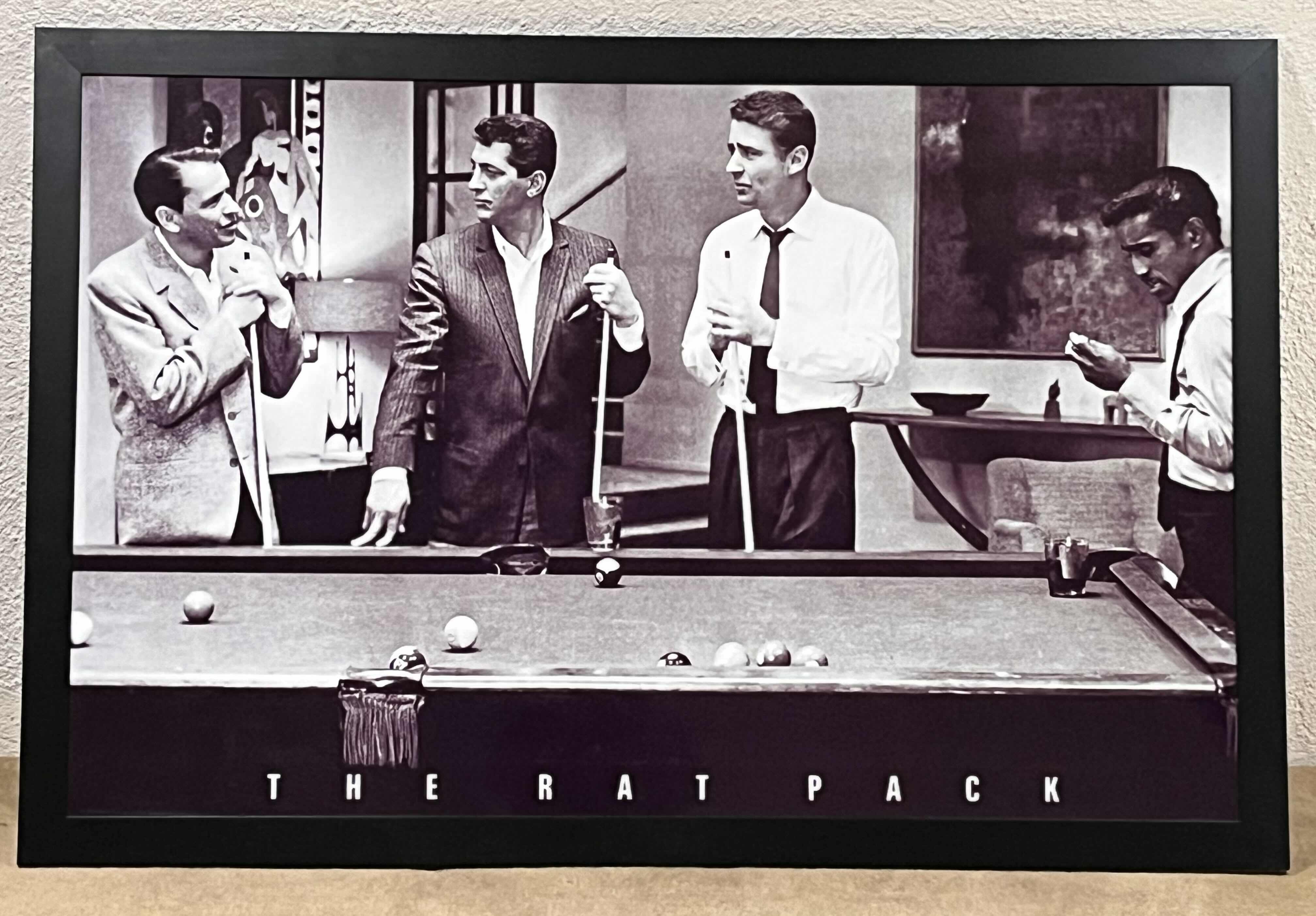 Photo 1 of THE RAT PACK PLAYING POOL LAS VEGAS FRAMED POSTER 60” X 40”