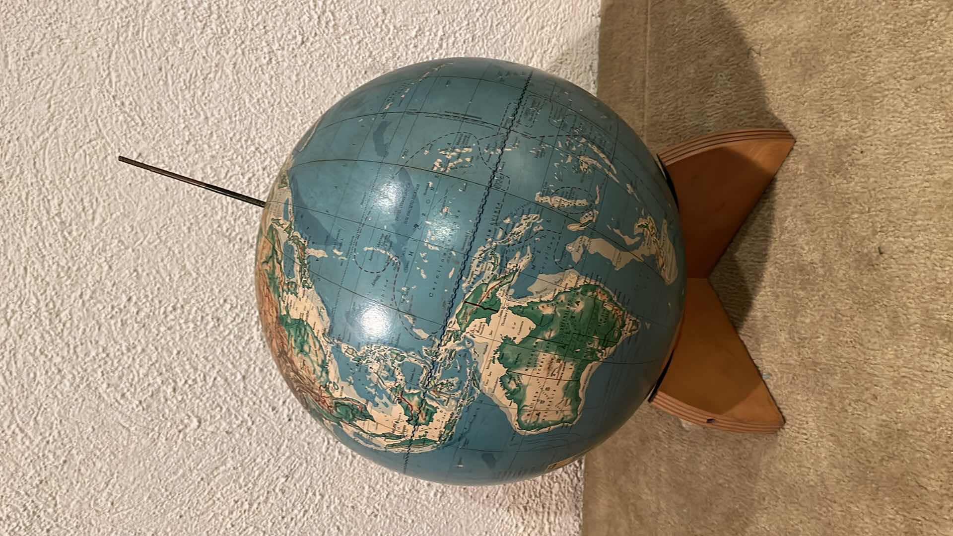 Photo 1 of DENOYER-GEPPERT CO. CARTOCRAFT 16” GLOBE YR1959 W WOOD STAND