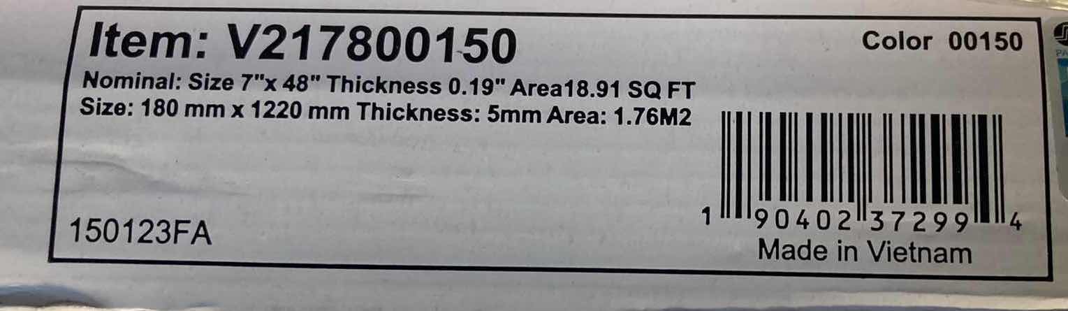 Photo 1 of SHAW CINNAMON WALNUT WOOD FINISH SNAP IN VINYL FLOORING 7” X 48” (18.91SQFT PER CASE/23CASES APPROX 434.93SQFT TOTAL)