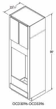 Photo 1 of ARISTOKRAFT CABINETRY BRELLIN STYLE GLACIER FINISH PURESTYLE LAMINATE 2 DOOR DOUBLE OVEN CABINET OD3396B 33” X 23.75” H96” (READ NOTES)