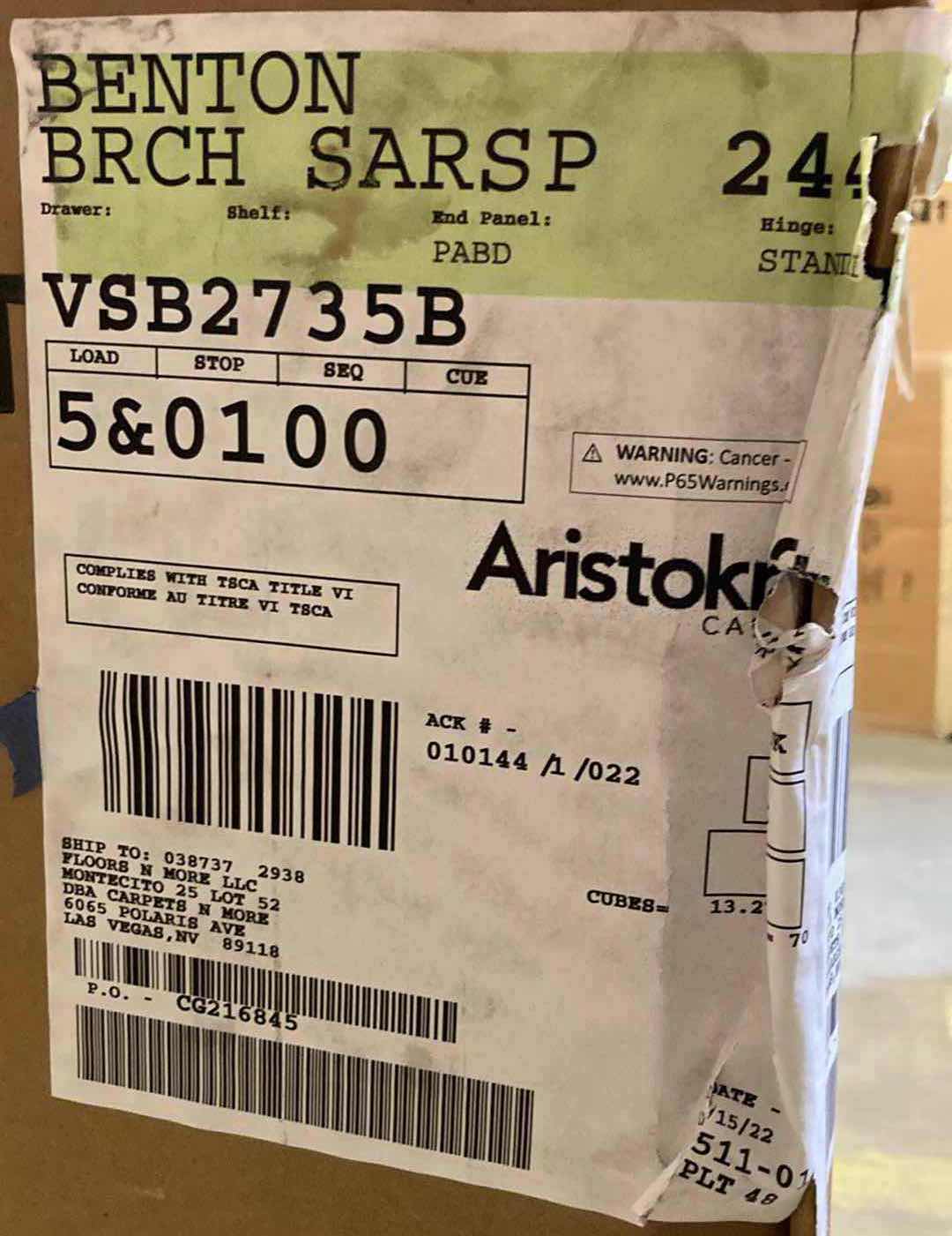 Photo 1 of ARISTOKRAFT CABINETRY BENTON STYLE BIRCH SARSAPARILLA FINISH PURESTYLE LAMINATE 2 DOOR VANITY SINK BASE VSB2735B 27” X 21” H35” (READ NOTES)