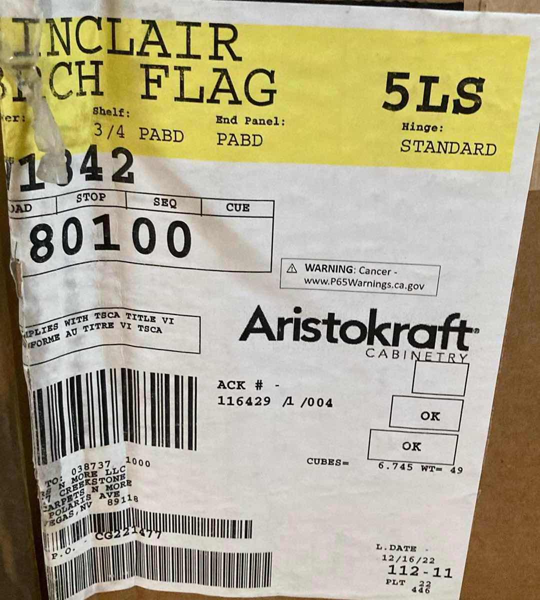 Photo 1 of ARISTOKRAFT CABINETRY SINCLAIR BIRCH STYLE FLAGSTONE FINISH PURESTYLE LAMINATE 2 DOOR WALL CABINET W1842 18” X 12” H42” (READ NOTES)