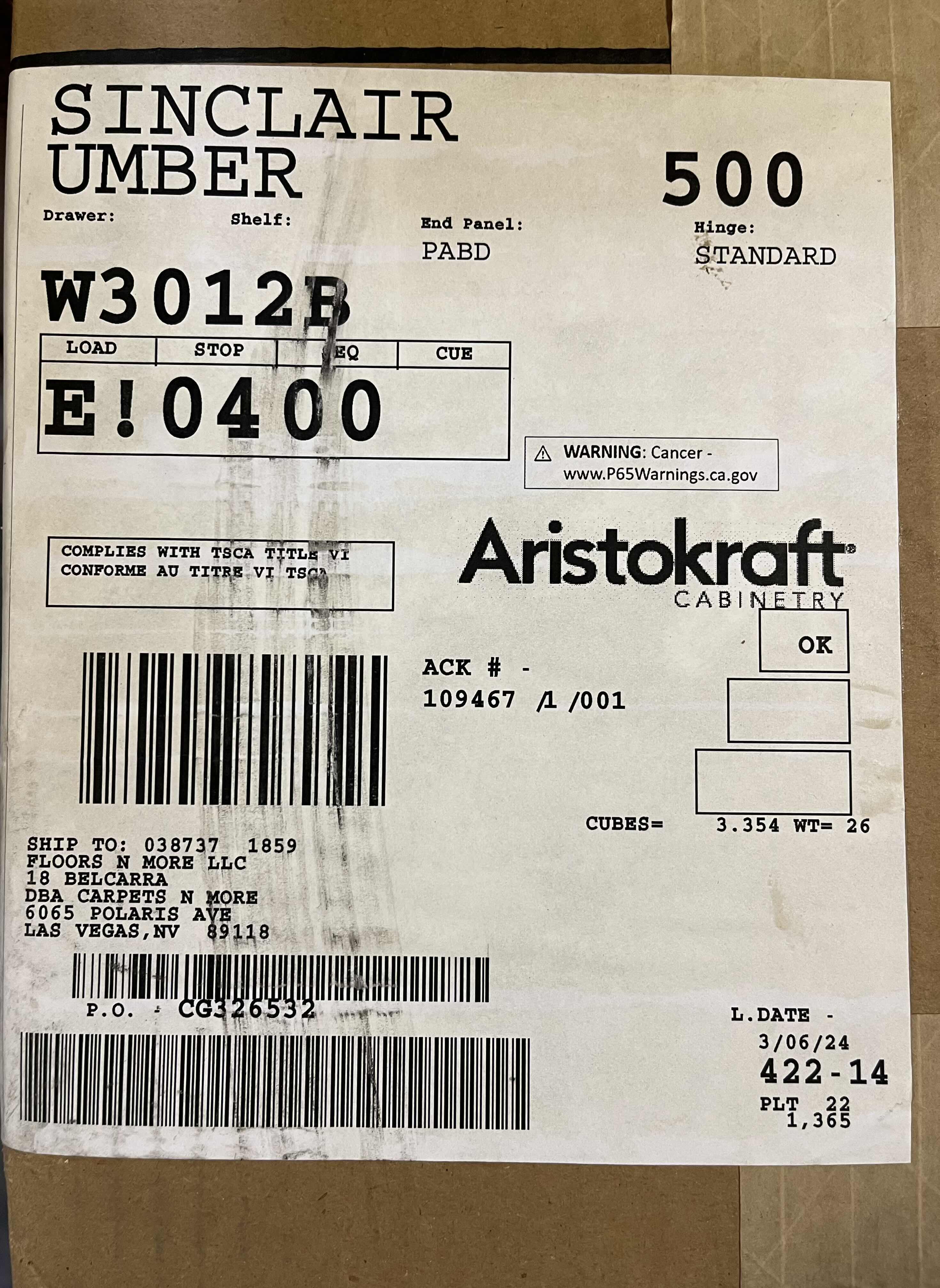 Photo 1 of ARISTOKRAFT CABINETRY SINCLAIR STYLE UMBER FINISH PURESTYLE LAMINATE 2 DOOR WALL CABINET W3012B 30” X 12.75” H12” (READ NOTES)