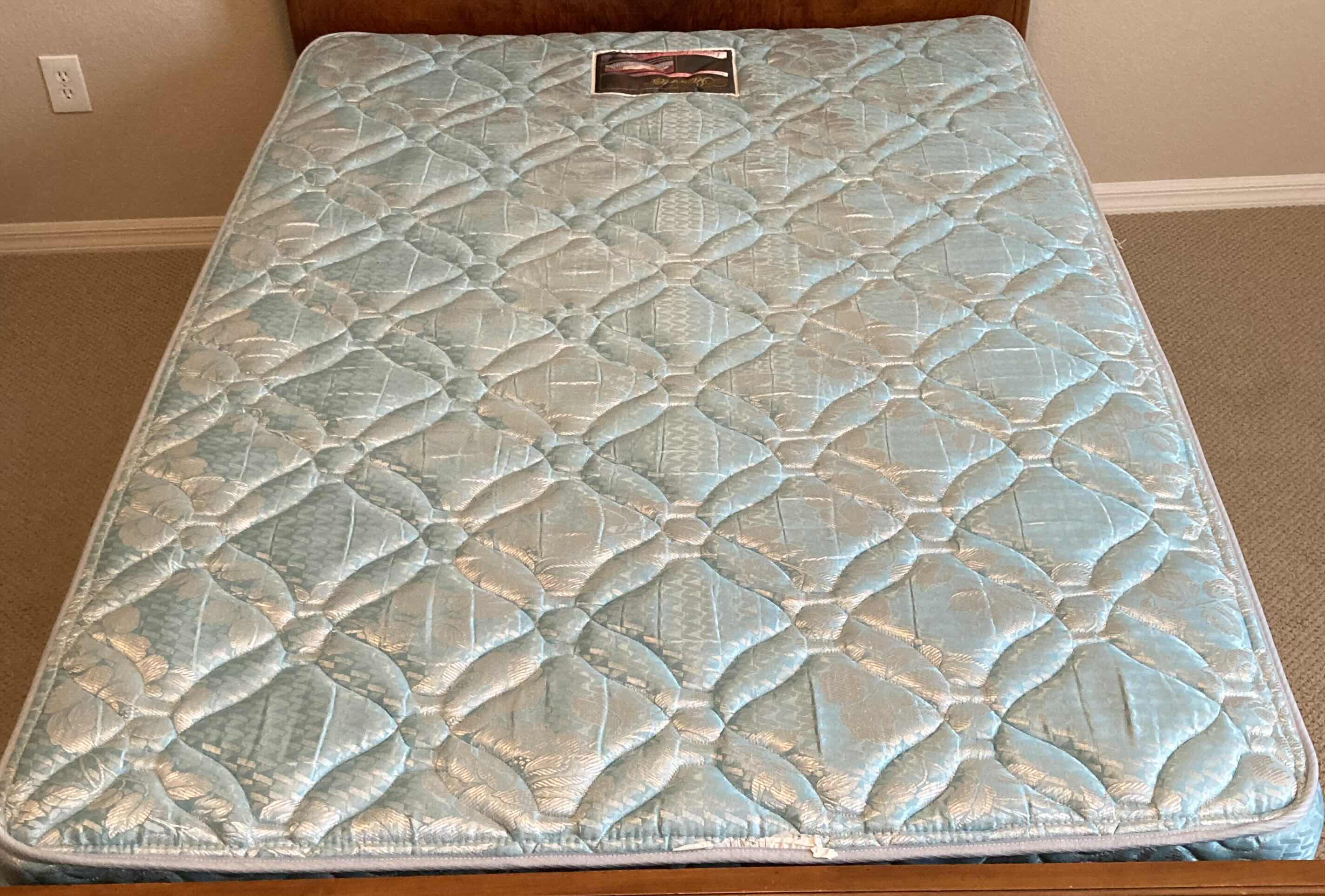 Photo 1 of LANDSTORM 1940s FRENCH BURLED WALNUT FULL SIZE BED FRAME 56” X 78” H38.5” (TWIN MATTRESS INCLUDED)