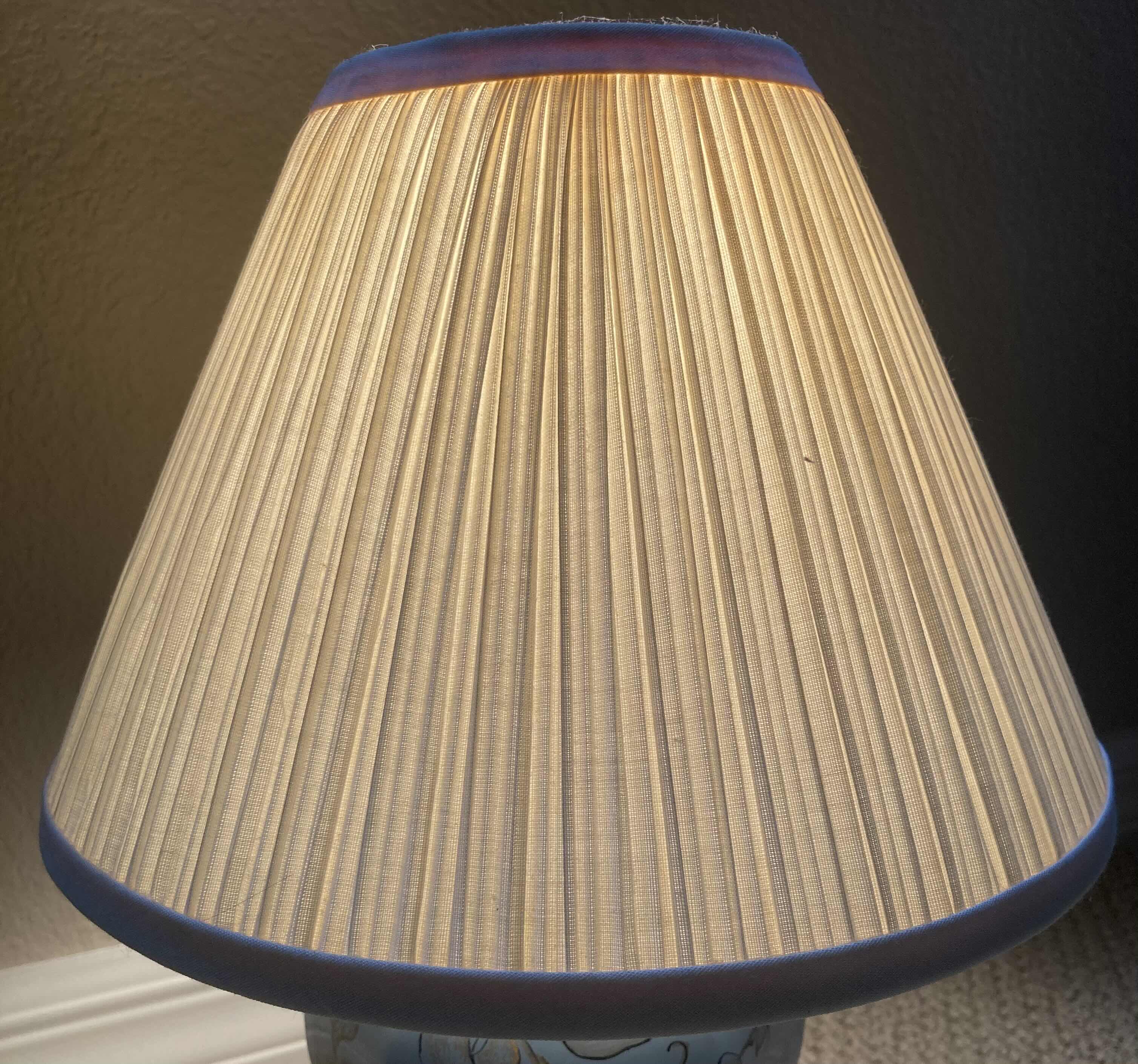 Photo 1 of FLORAL BLUE PORCELAIN TABLE LAMP 10” X 10” H14.5”