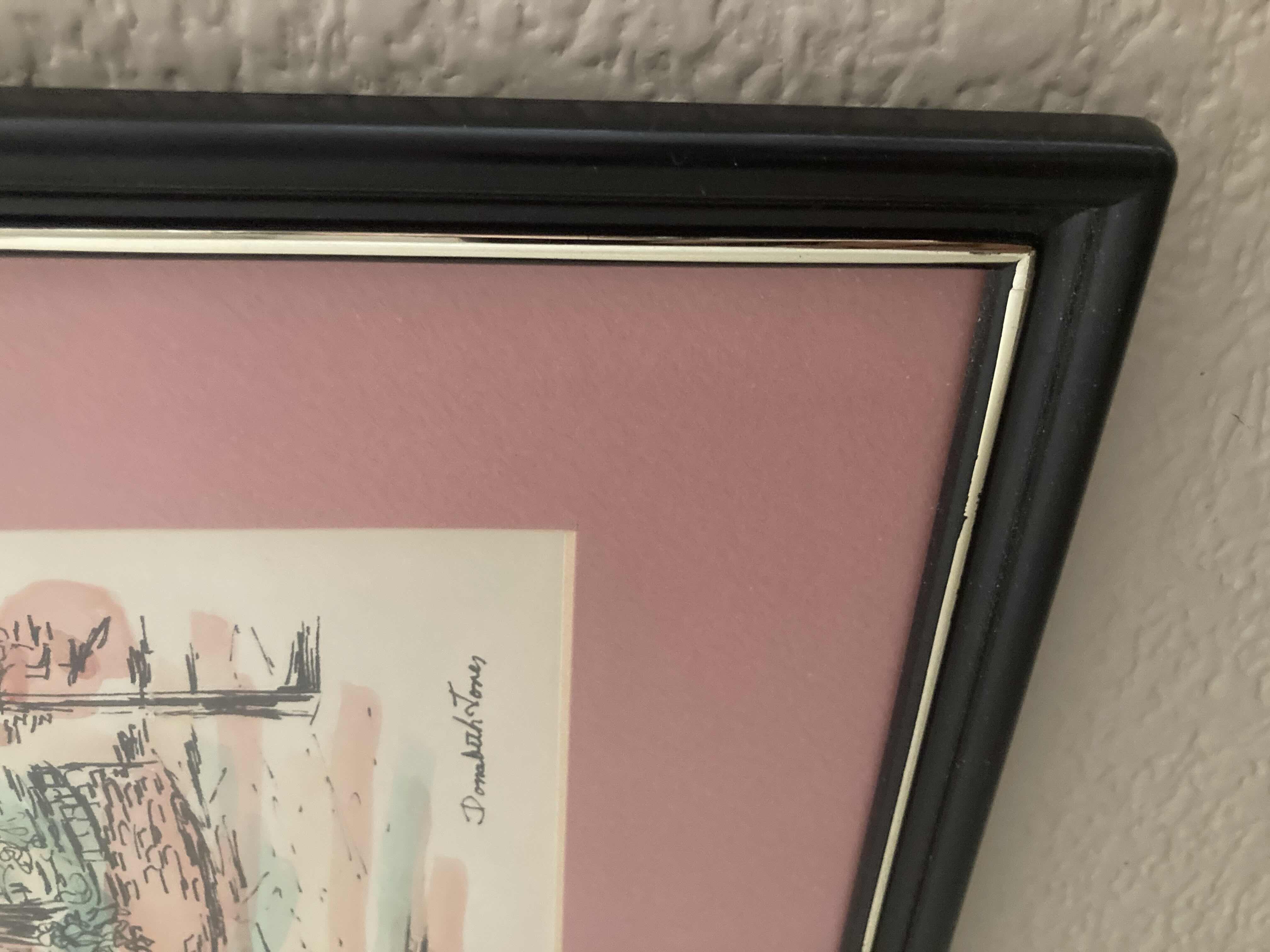 Photo 1 of “THE OLIVER HOUSE PATIO” ORIGINAL WATERCOLOR SKETCH PAINTING SIGNED BY DONABETH JONES FRAMED WALL ART 12” X 15”