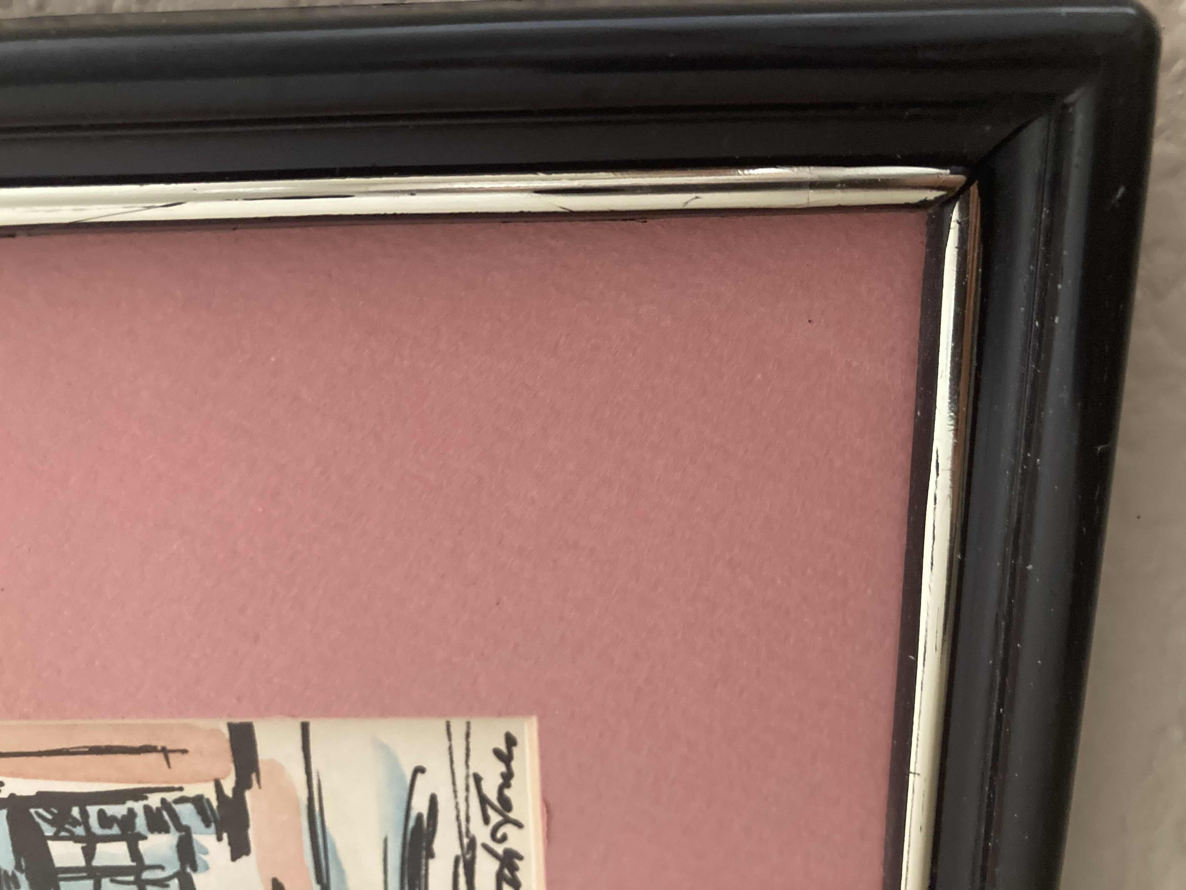 Photo 1 of “BREAKFAST AT BRENNON’S” ORIGINAL WATERCOLOR SKETCH PAINTING SIGNED BY DONABETH JONES FRAMED WALL ART 15” X 12”