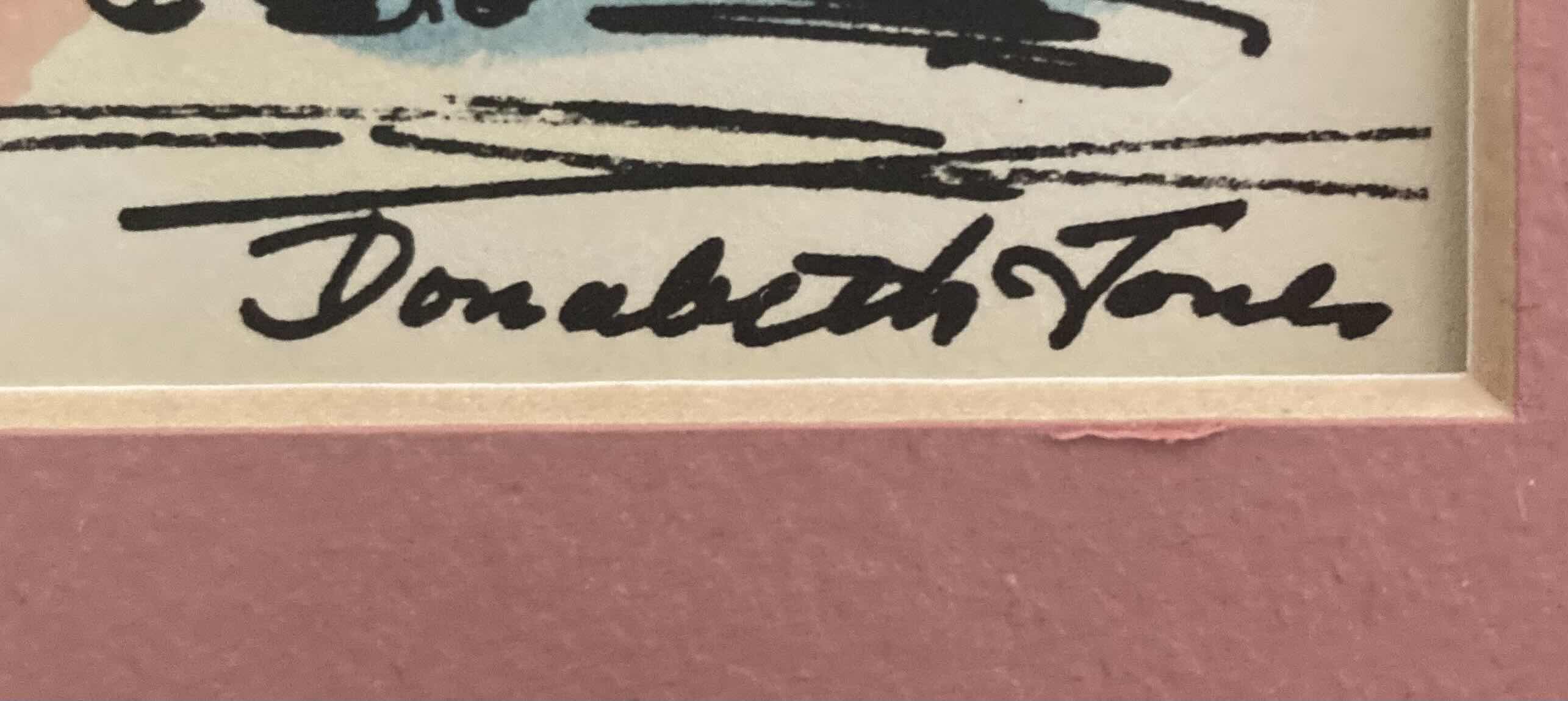 Photo 1 of “BREAKFAST AT BRENNON’S” ORIGINAL WATERCOLOR SKETCH PAINTING SIGNED BY DONABETH JONES FRAMED WALL ART 15” X 12”