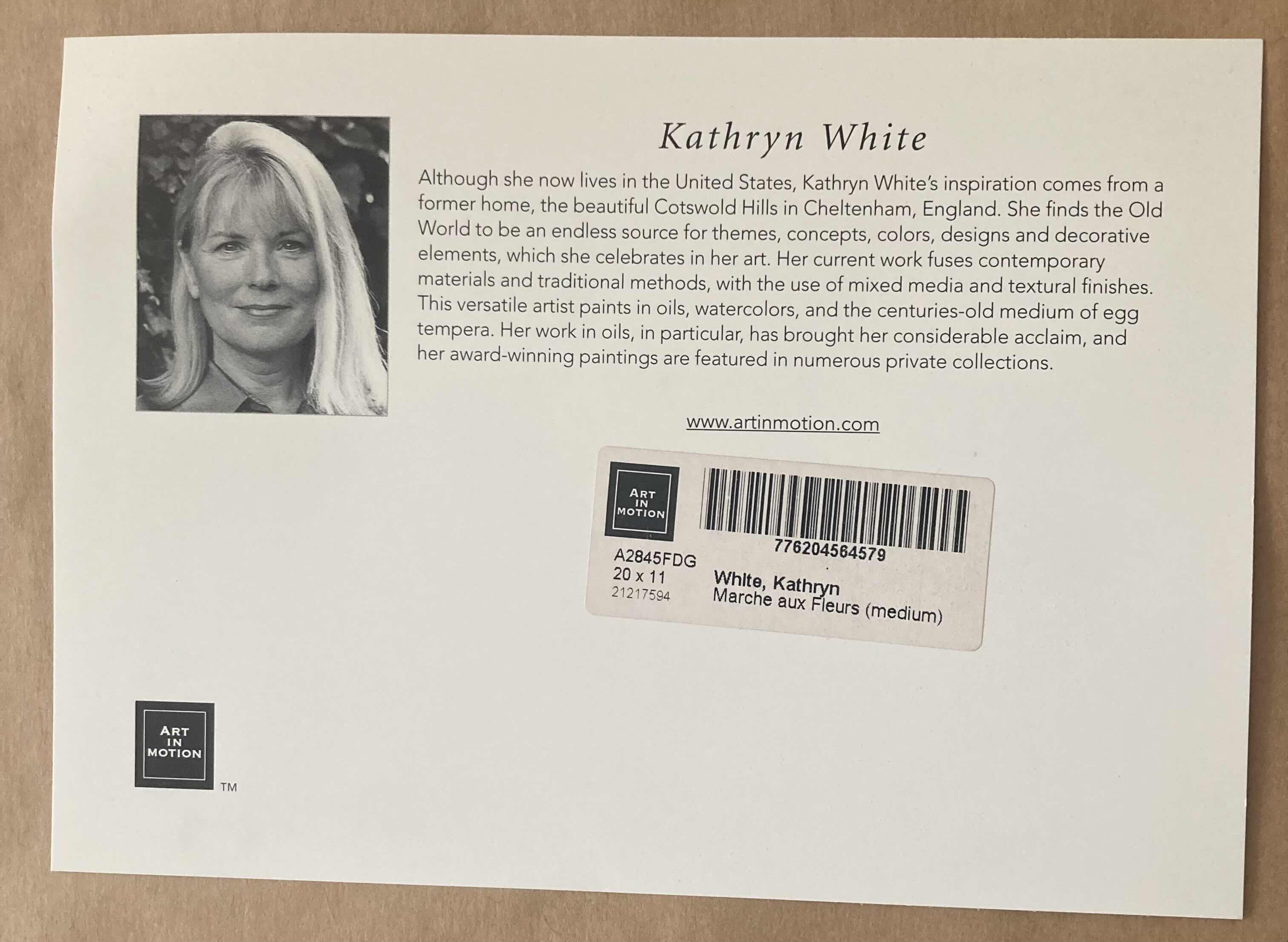 Photo 1 of “MARCHE AUX FLEURS LIMITED EDITION PRINT SIGNED BY KATHRYN WHITE FRAMED WALL ART 20” X 11”