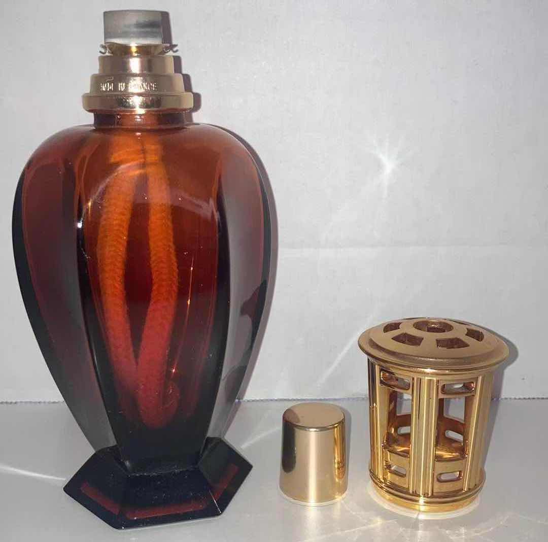 Photo 1 of LAMPE BERGER ATHENA AMBER GLASS FRAGRANCE OIL BURNER LAMP H7.5”