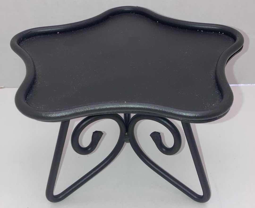 Photo 1 of LONGABERGER GREEN SHINING STAR MAPLE WOOD BASKET W BLACK WROUGHT IRON STAND & BASKET PROTECTOR 8” X 7.5” H8”