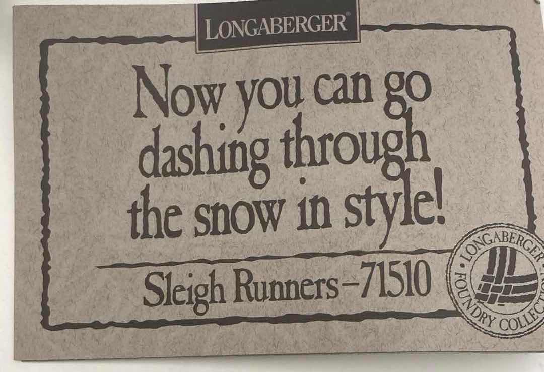 Photo 1 of LONGABERGER FOUNDRY BLACK WROUGHT IRON SLEIGH RUNNER BASKET HOLDER 16.5” X 5” H3.75”