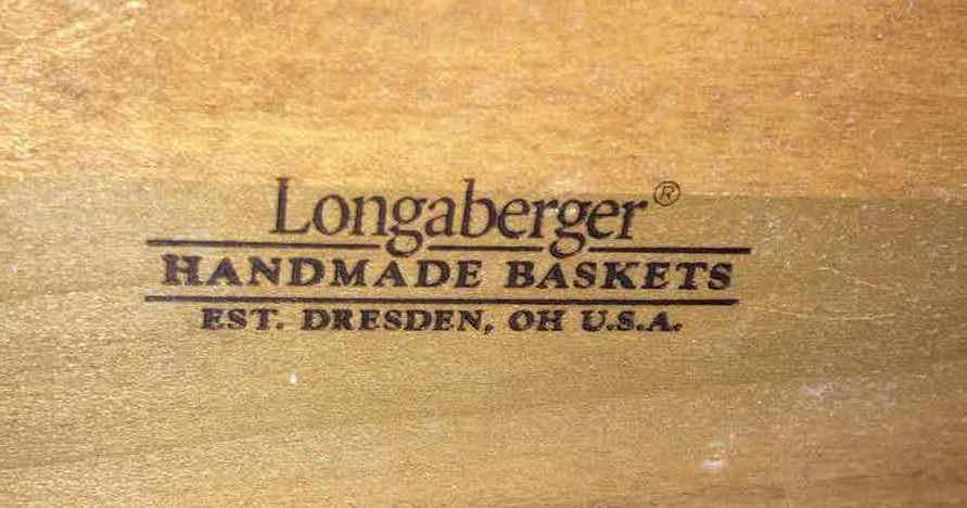 Photo 1 of LONGABERGER ICE BUCKET/PICNIC MAPLE WOOD BASKET W FALL LEAVES FABRIC LINER 9” X 9” H10”