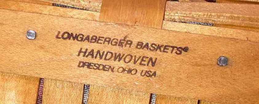 Photo 1 of LONGABERGER DAILY BLESSINGS MAPLE WOOD BASKET W AUTUMN LEAVES FABRIC LINER & BASKET PROTECTOR 13” X 9.75” H6.75”