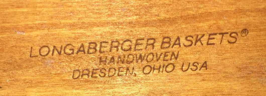 Photo 1 of LONGABERGER 2002 AUTUMN PAIL MAPLE WOOD BASKET W LEAVES/ACORN FABRIC LINER & BASKET PROTECTOR 8” X 8” H7”