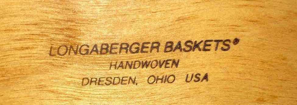 Photo 1 of LONGABERGER 2002 WHITEWASHED EASTER MAPLE WOOD BASKET W EASTER-COLOR FABRIC LINER & PINK GLASS HEN DISH 7.5” X 6.25” H6.5”