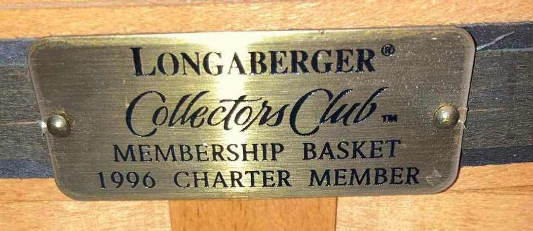 View 6 of LONGABERGER 1996 COLLECTORS CLUB MEMBERSHIP & LARGE MARKET MAPLE WOOD BASKETS (9.75” X 6” H9.75” & 15.75” X  11.75” H9”)
