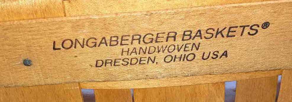 View 8 of LONGABERGER 1996 COLLECTORS CLUB MEMBERSHIP & LARGE MARKET MAPLE WOOD BASKETS (9.75” X 6” H9.75” & 15.75” X  11.75” H9”)