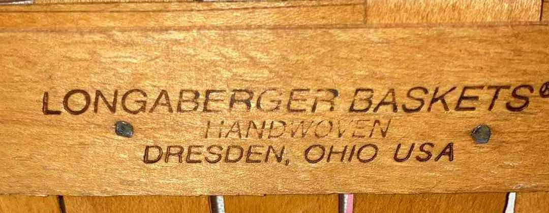 Photo 1 of LONGABERGER 1996 MOTHERS DAY VANITY MAPLE WOOD BASKET W FLORAL FABRIC LINER 14.5” X 7.5” H6.5”