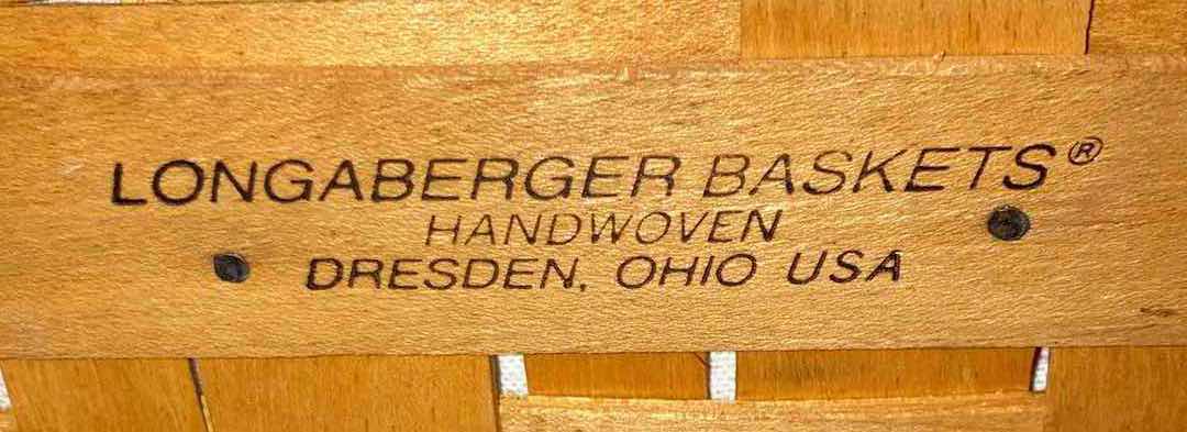 Photo 1 of LONGABERGER 2001 MOTHERS DAY VANITY MAPLE WOOD BASKET W FLORAL FABRIC LINER 14.5” X 7.5” H6.5”