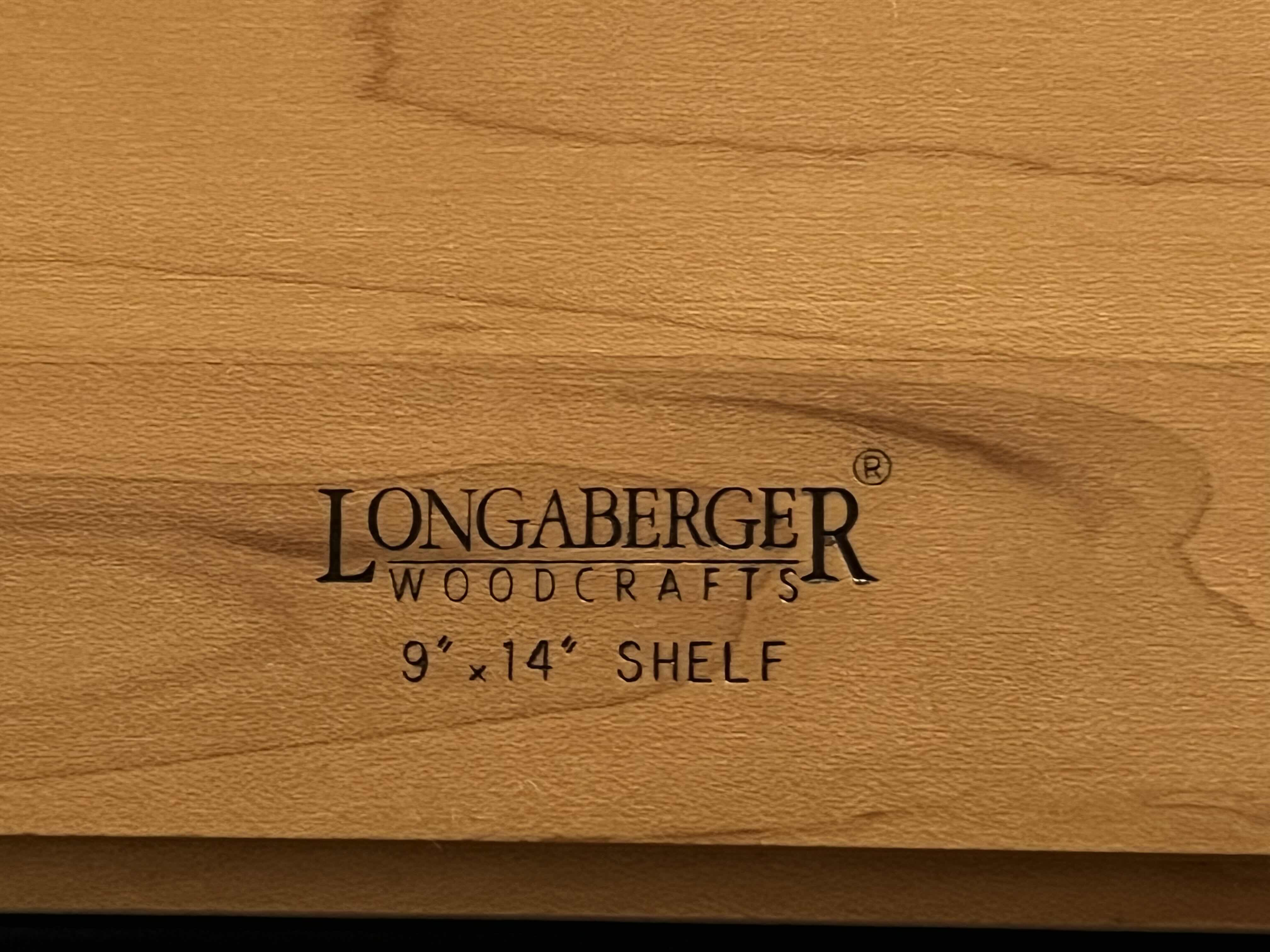 Photo 1 of LONGABERGER 5 TIER WROUGHT IRON RACK W 3 WOODCRAFT SHELVES 15.5” X 11” H37.5”