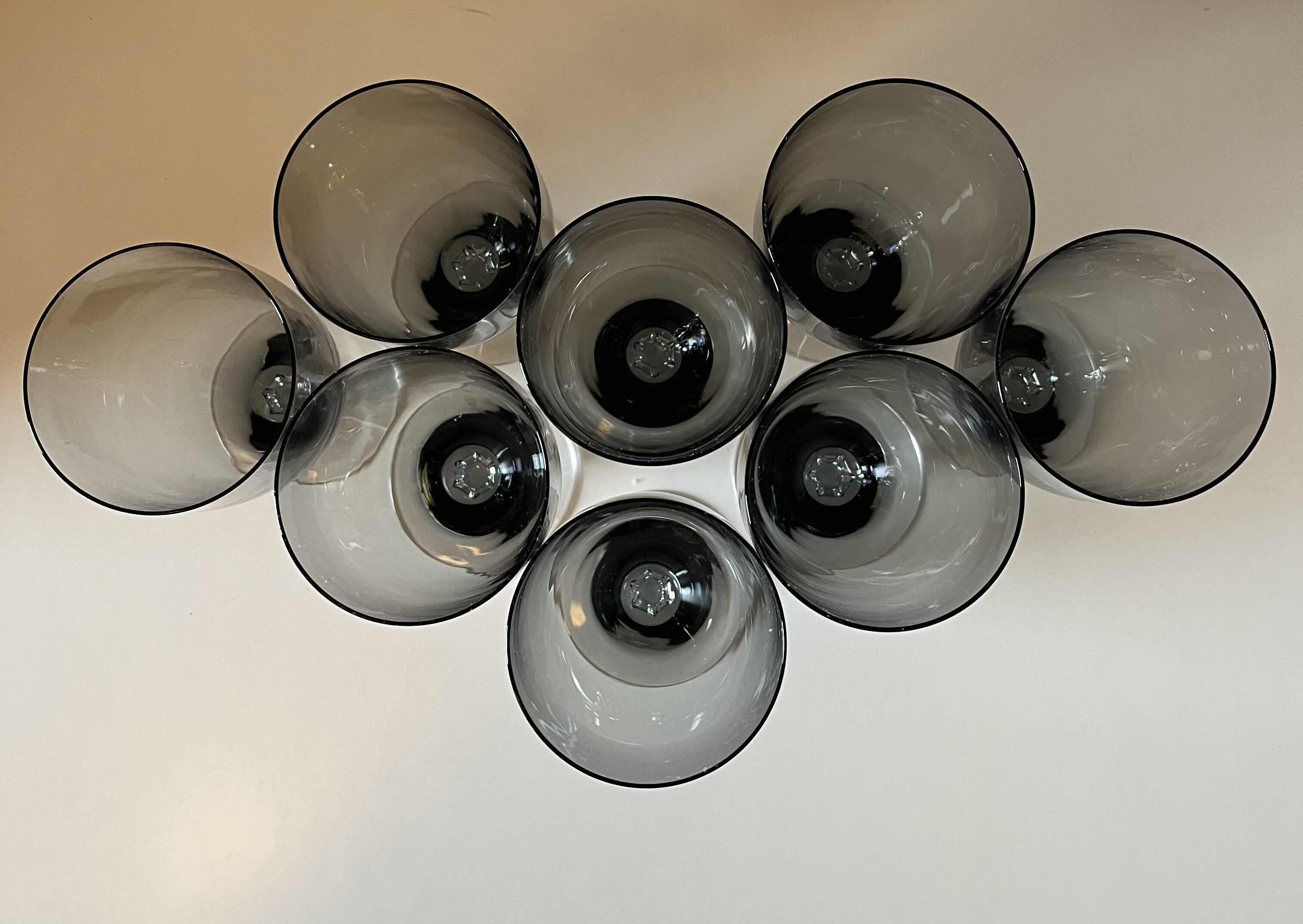 Photo 1 of FOSTORIA DEBUTANTE GRAY ICED TEA GLASSES (8) H6.75”