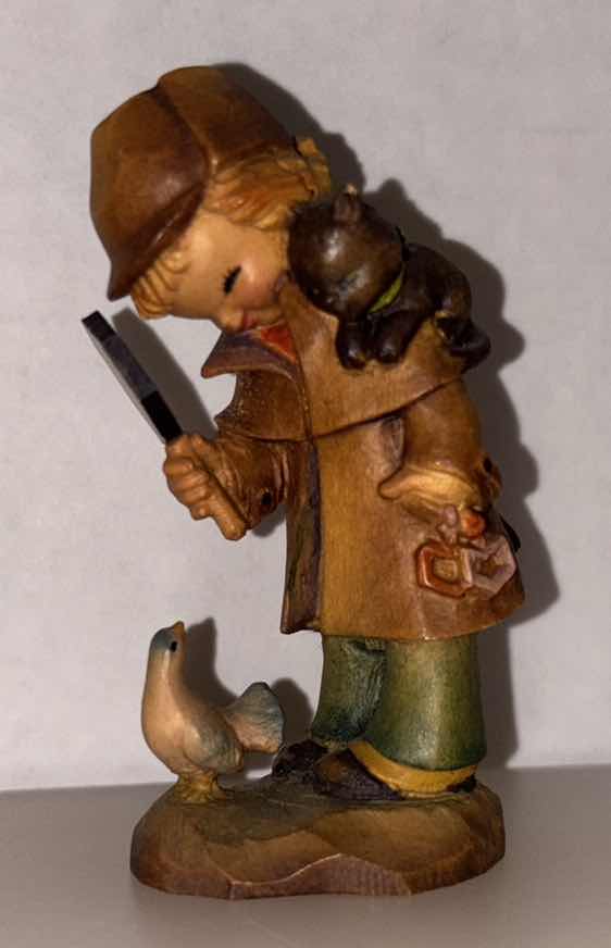 Photo 1 of ANRI, FERRANDIZ “INSPECTOR” HANDCARVED WOOD FIGURINE, SWITZERLAND 1” X 1.5” H3.25”