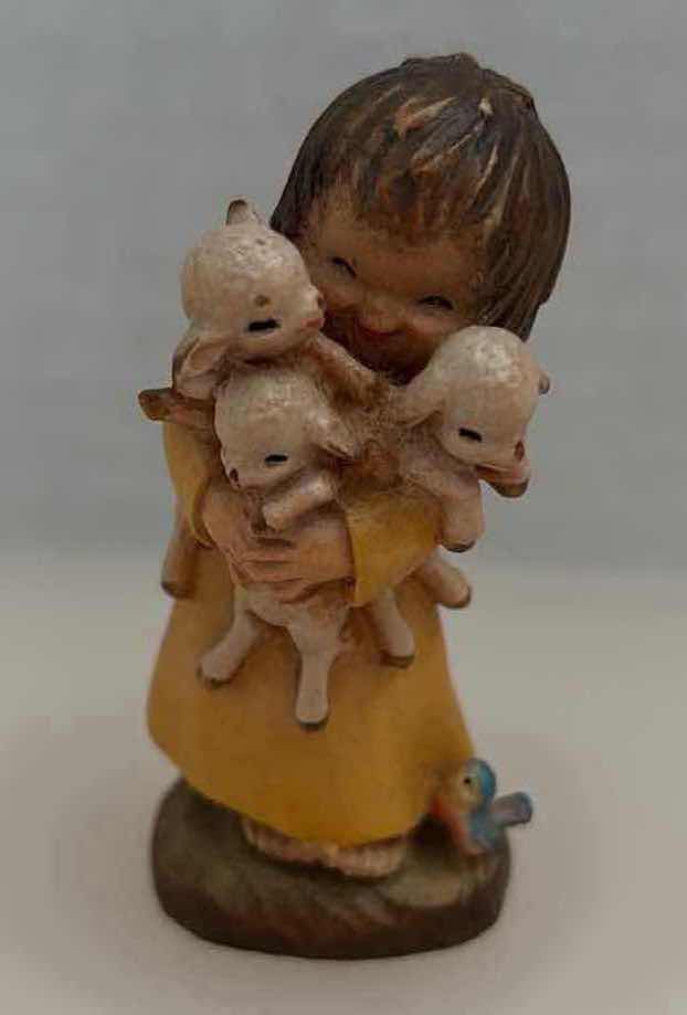 Photo 1 of ANRI MADE IN ITALY FERRANDIZ “SPRING ARRIVALS” HANDCARVED WOOD FIGURINE 1” X 1.5” H3”