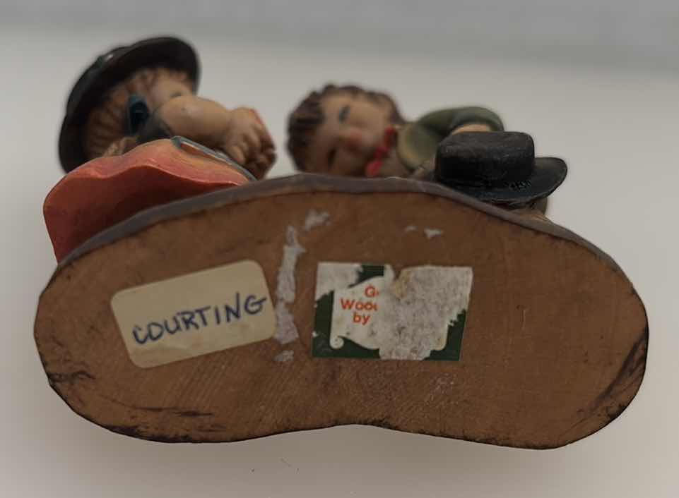Photo 8 of ANRI MADE IN ITALY FERRANDIZ “COURTING” HANDCARVED WOOD FIGURINE 1.5” X 3” H3.25”