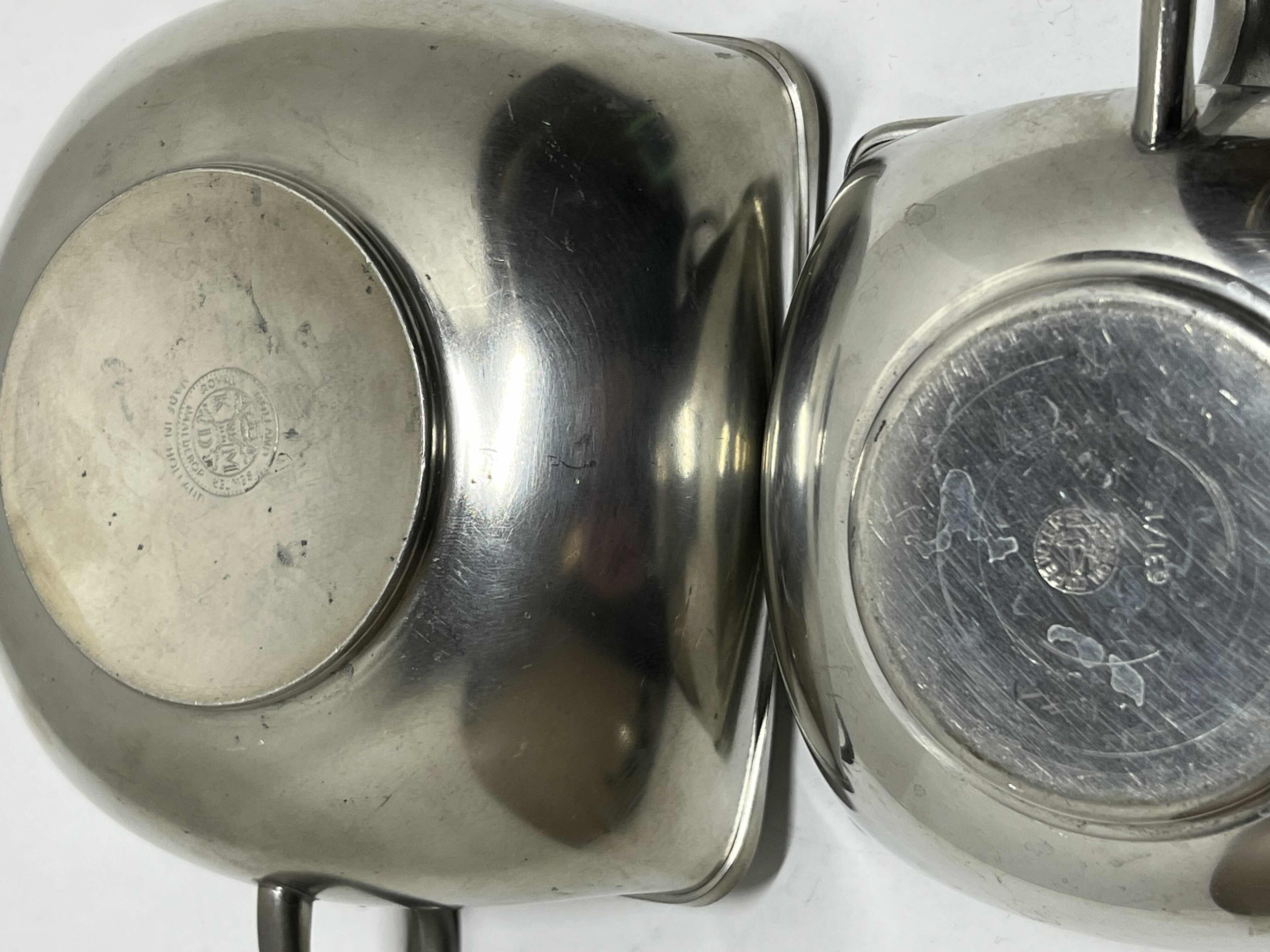 Photo 6 of HOLLAND PEWTER TEA CUPS (2) W PEWTER CANDY DISH 7” X 3.25”