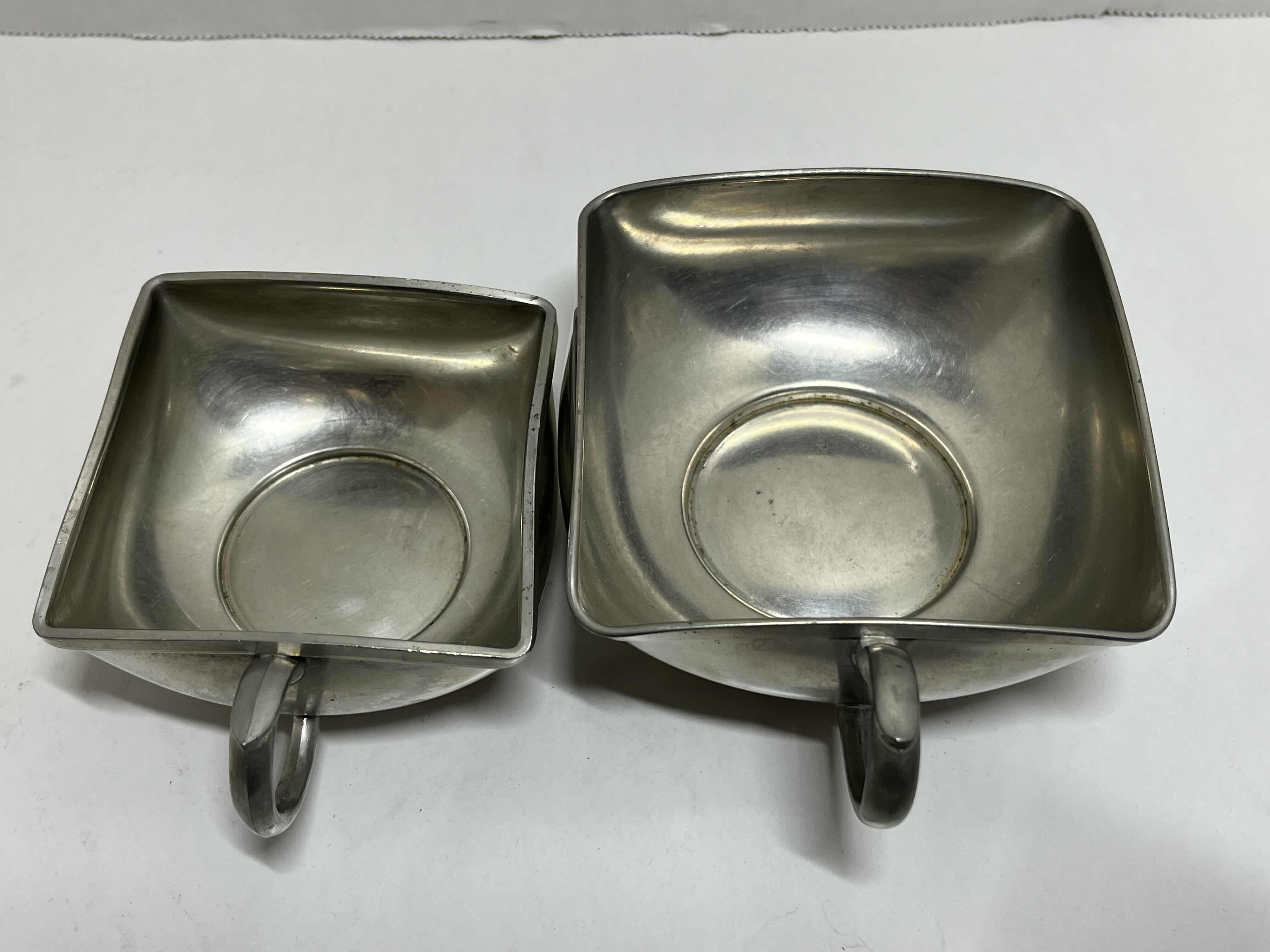 Photo 5 of HOLLAND PEWTER TEA CUPS (2) W PEWTER CANDY DISH 7” X 3.25”