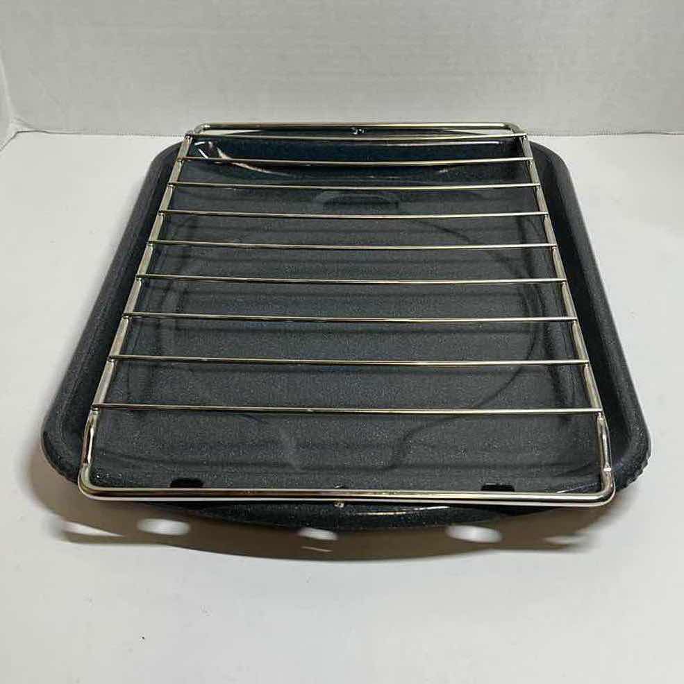 Photo 1 of GRANITE WARE DRIP PAN W RESTING RACK 16” X 13” H1.5”