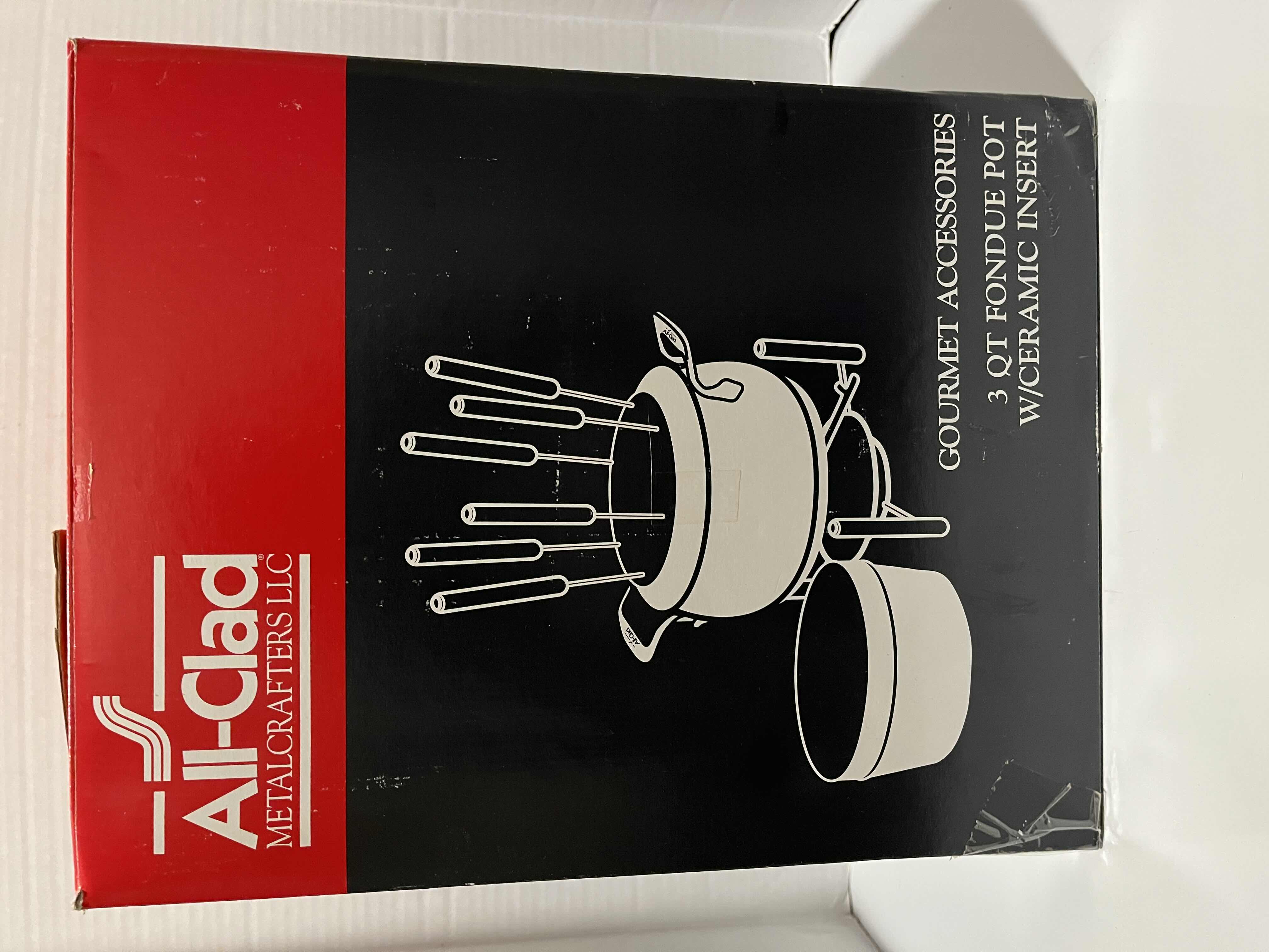 Photo 1 of ALL CLAD CERAMIC 3QT POT FONDUE SET MODEL 59936