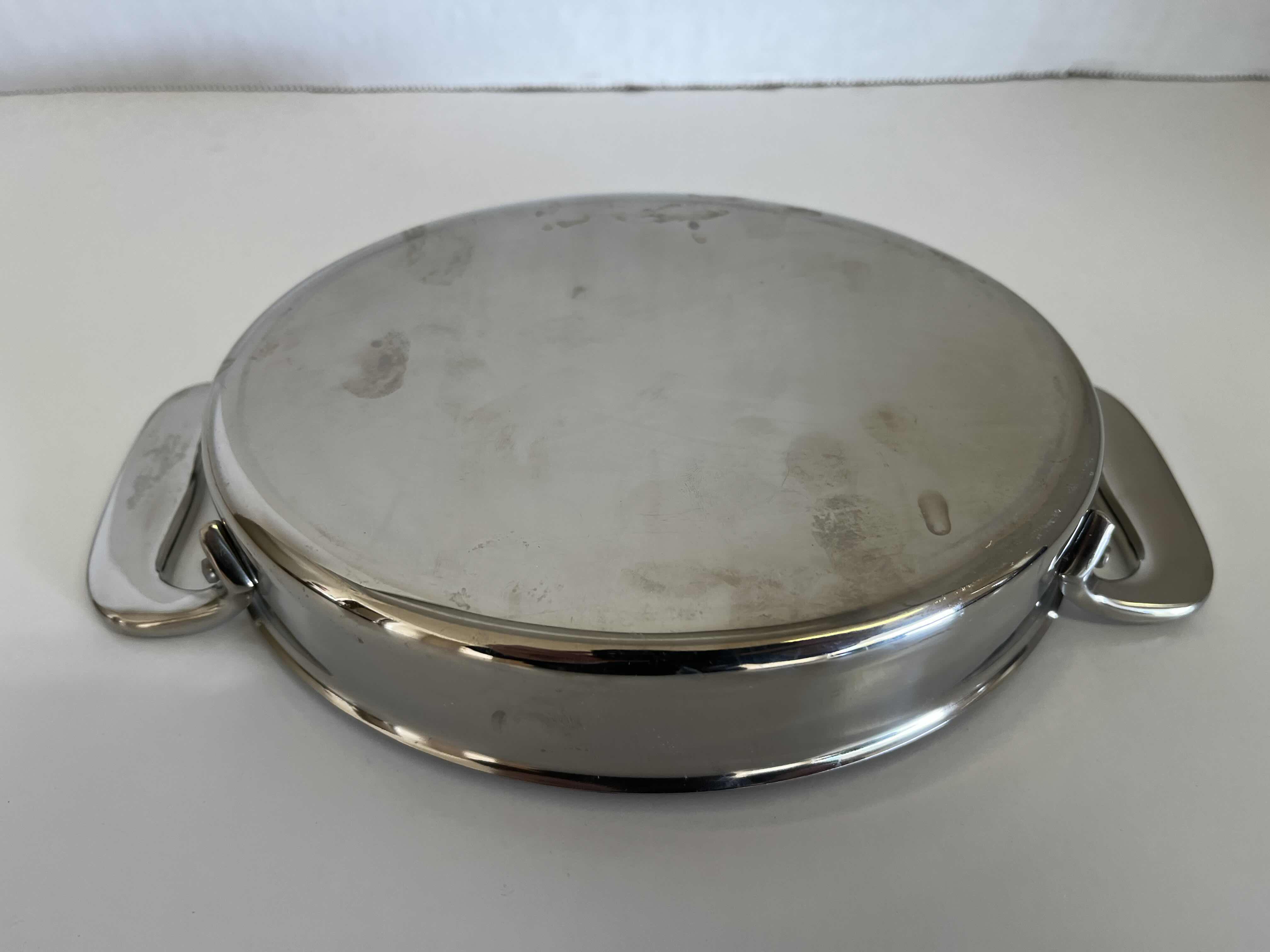 Photo 3 of ALL CLAD STAINLESS STEEL 2 HANDLE PAN 5.5” X 7” H1.5”