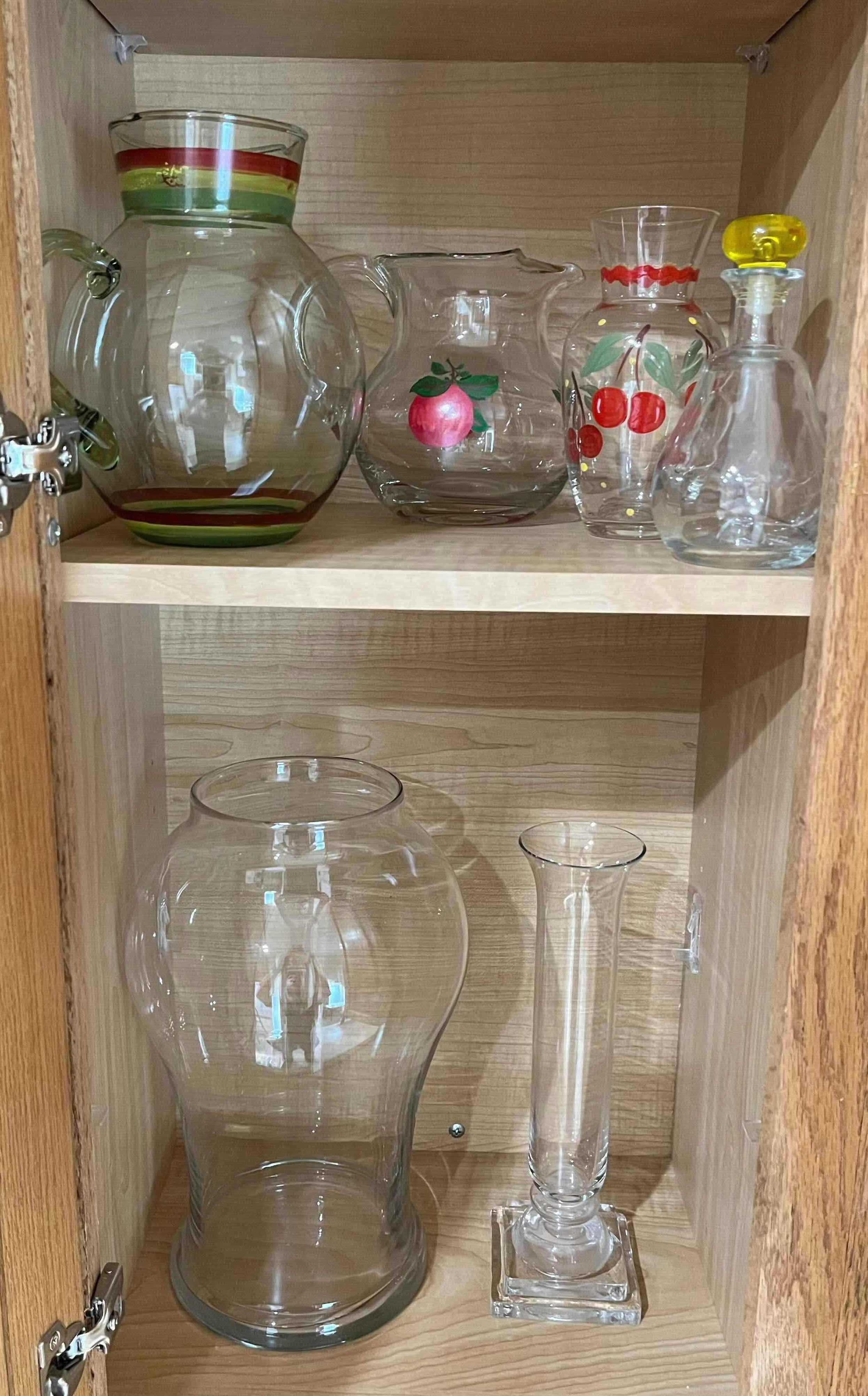 Photo 1 of CONTENTS OF CABINET- DECORATIVE PITCHERS & VASES (6)