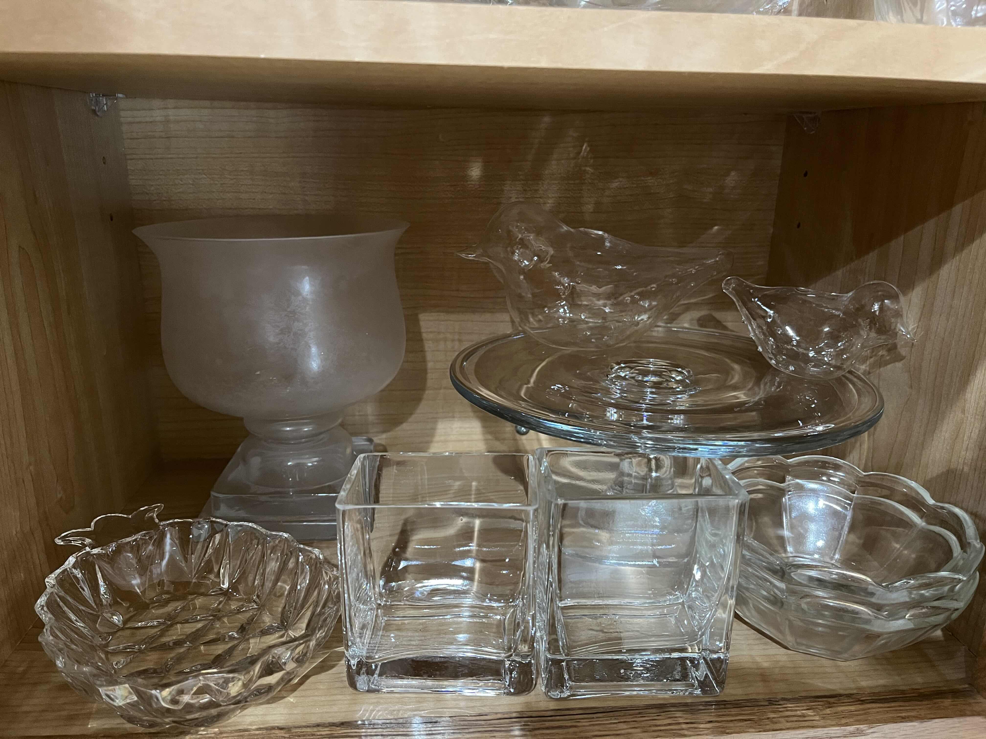 Photo 1 of CONTENTS OF CABINET- DECORATIVE & SERVING GLASSWARE (16)
