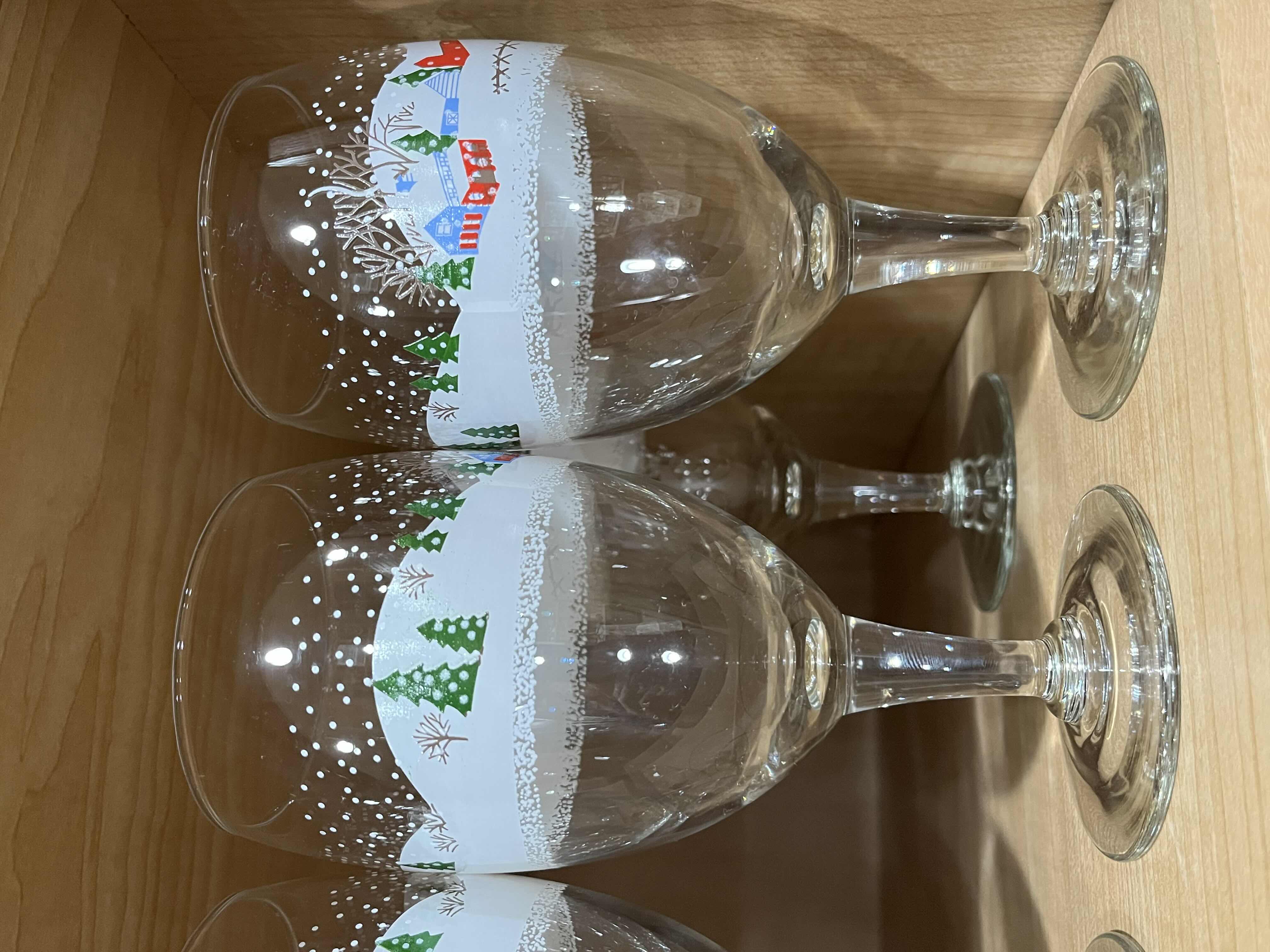 Photo 1 of LENOX SLEIGH RIDE WINE GOBLETS (6) H7”