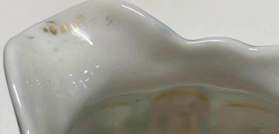 Photo 1 of HAND PAINTED PURPLE FLOWER PORCELAIN SUGAR BOWL W LID & CREAMER