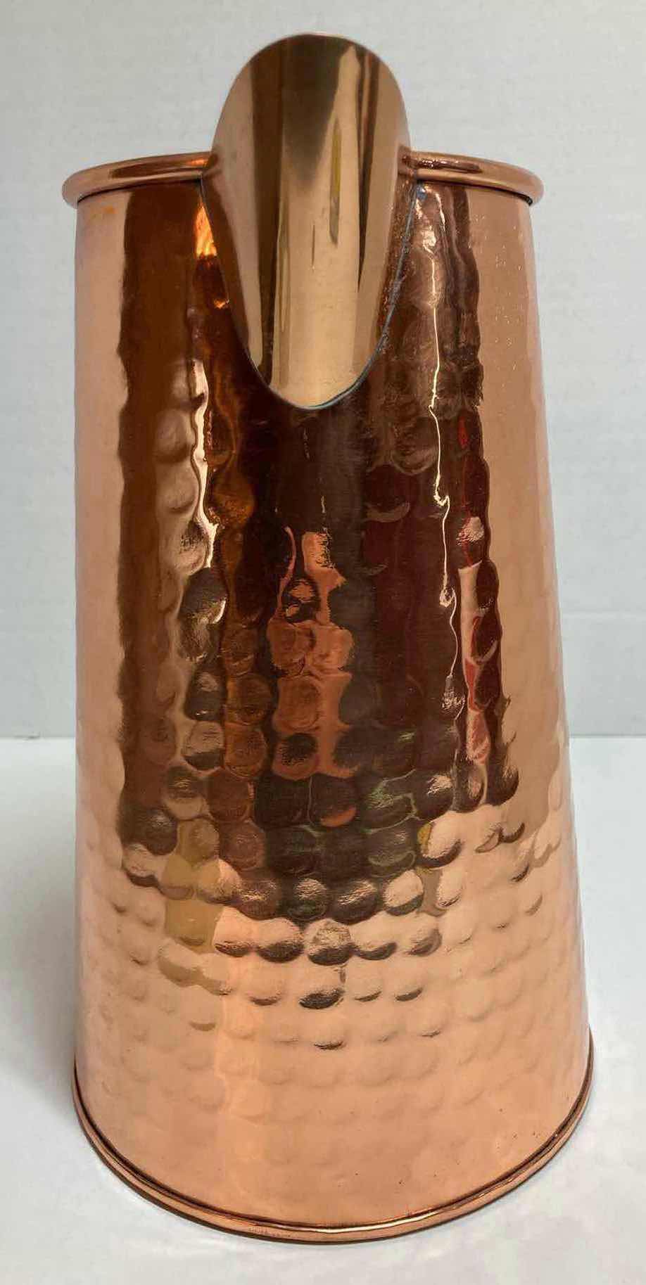 Photo 1 of INDIAN COPPER FINISH TIN ARTIFICIAL FLOWER PITCHER H10.75”