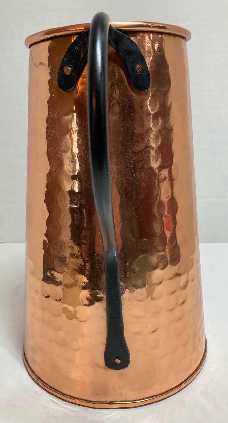 Photo 1 of INDIAN COPPER FINISH TIN ARTIFICIAL FLOWER PITCHER H10.75”