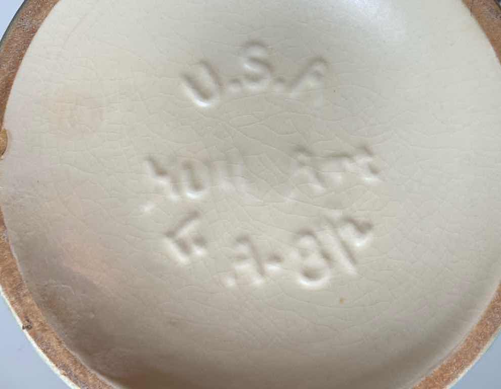 Photo 1 of HULL ART 1940s PINK/GREEN POTTERY WATER LILY VASE 6.5” X 4.75” H9”