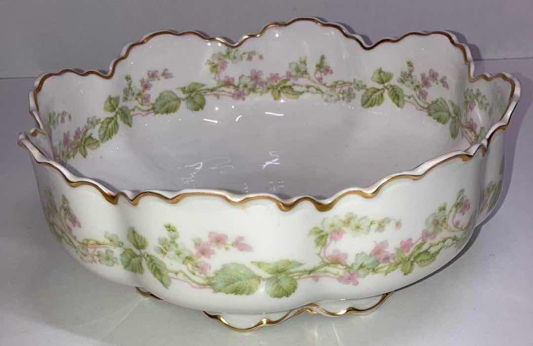 Photo 1 of HAVILAND CHARONNE LIMOGES PORCELAIN VEGETABLE BOWL 9” W DESERT BOWL 5”
