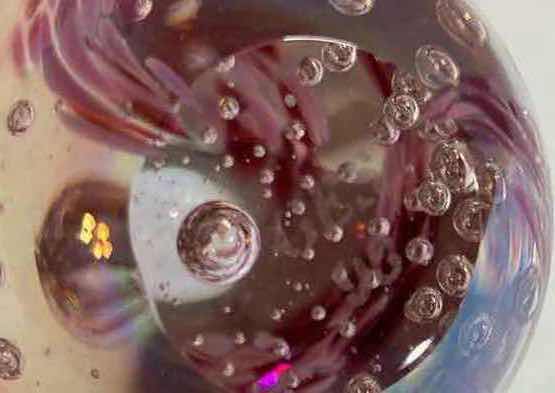 Photo 1 of GES GLASS EYE STUDIO PINK DESIGN EGG PAPERWEIGHT H3”