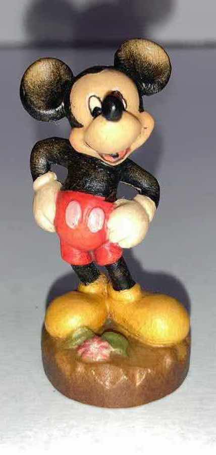 Photo 1 of DISNEY ANRI ITALIAN HAND CARVED WOODEN MICKEY MOUSE H1.5”