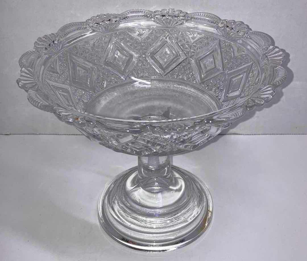 Photo 2 of EARLY AMERICAN PATTERN GLASS CANDY/DESERT PEDESTAL BOWL 8” X H6.5”