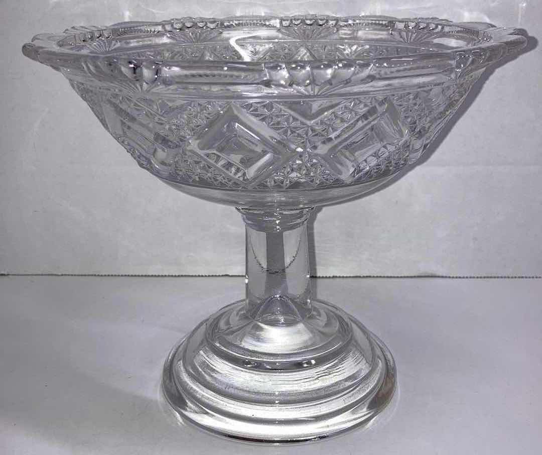 Photo 1 of EARLY AMERICAN PATTERN GLASS CANDY/DESERT PEDESTAL BOWL 8” X H6.5”