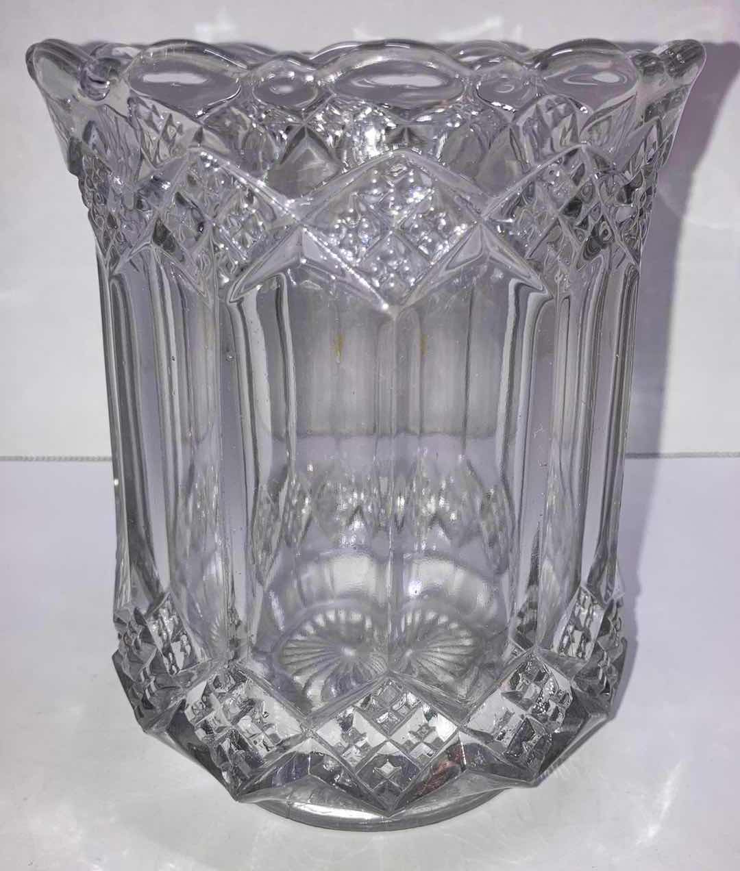 Photo 1 of IMPERIAL CELERY GLASS VASE 4.5” X H5.6”